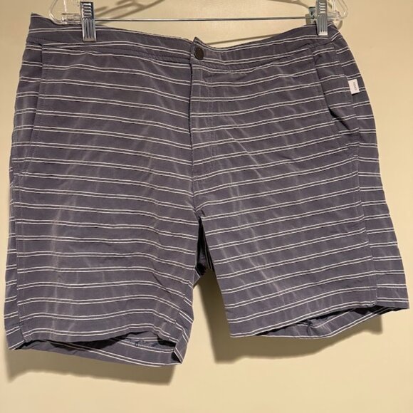 Grey Striped Onia Swim Trunks,  34 Waist - Picture 1 of 7